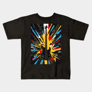 Cosmic Bass Riff: Shattering Musical Dimensions for bass player Kids T-Shirt